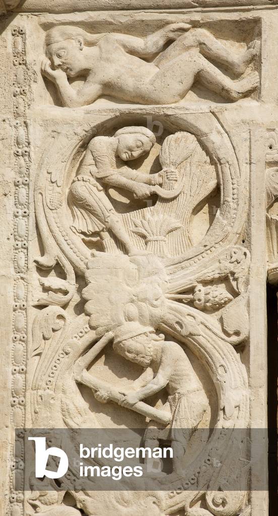 Facade occientale, portal right, left, detail - Basilique de Saint-Denis (Saint Denis) - France, Ile-de-France, Seine-Saint-Denis