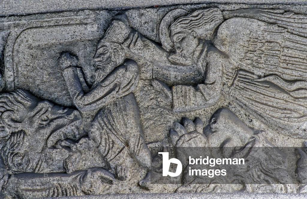 Low relief from the church of Notre Dame des Alpes in Le Fayet, Saint Gervais (Haute Savoie). Architect Maurice Novarina (1907-2002), 1936-1938.