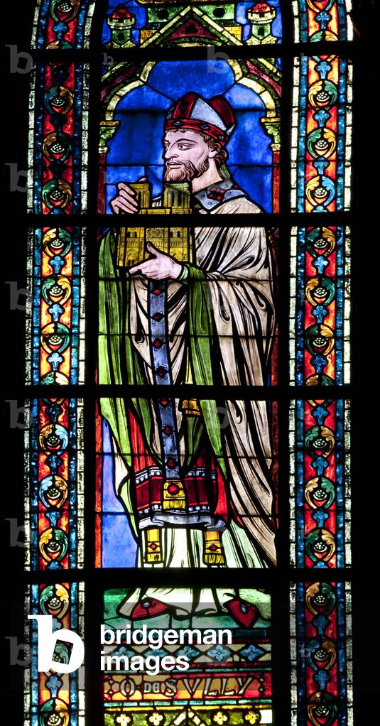 The 19th century glazing in the high windows of the choir pays tribute to the eveques initiators of the Gothic Cathedrale. Eudes de Sully keeps the model of the facade from which he saw the beginning of the 12th century., (text from the book “La grace d'une cathedrale” by Mgr Joseph Dore, Mgr Andre Twenty-Trois et Collectif) Cathedrale Notre Dame de Paris - Paris 4 - XIIIème, XIIIème, XIXeme, rehabilitation by Viollet-le-Duc -