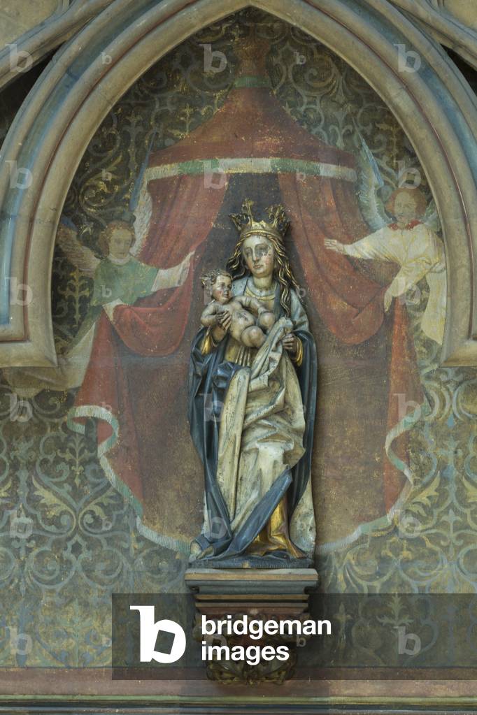 baroque statue of the virgin and child chapel Saint Joseph of the ambulatory. St Stephen's Cathedral in Metz