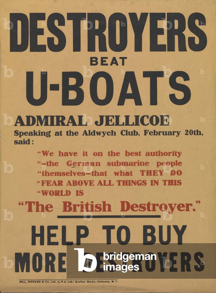 Destroyers Beat U-Boats, 1914-18 (litho)