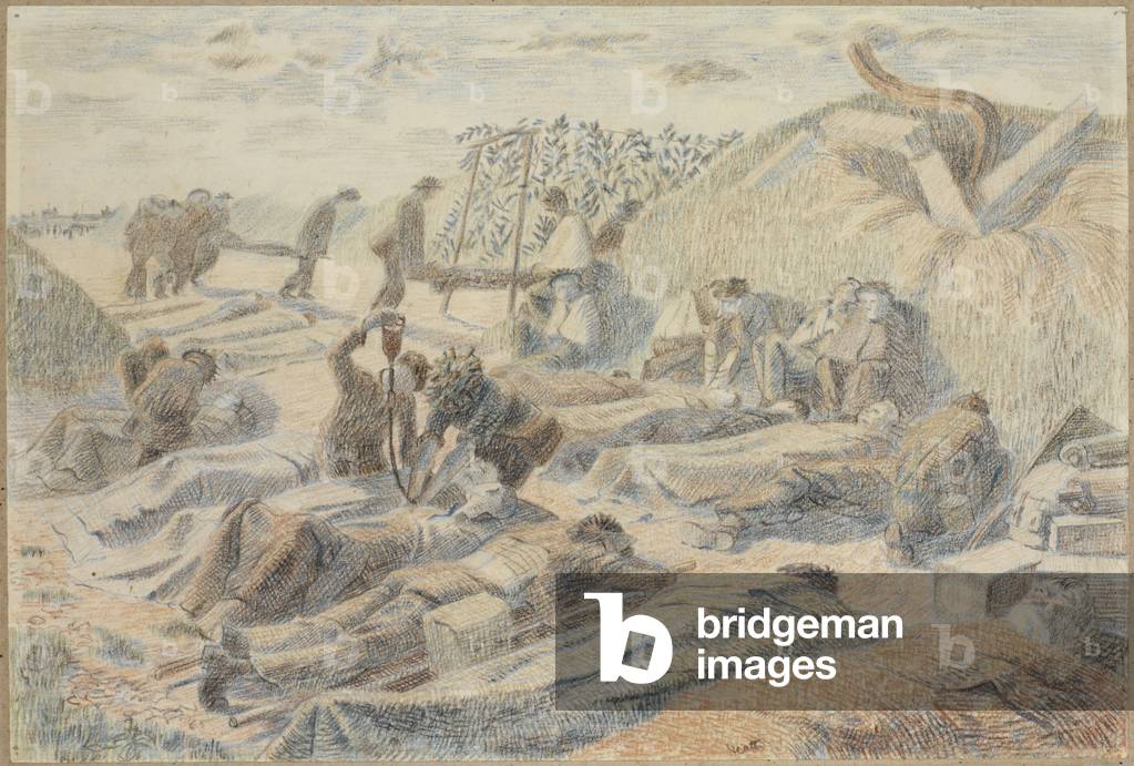 We Lie at the Beach Dressing Station and Wonder how the Battle is Going: D Day 6th June 1944 (chalk)