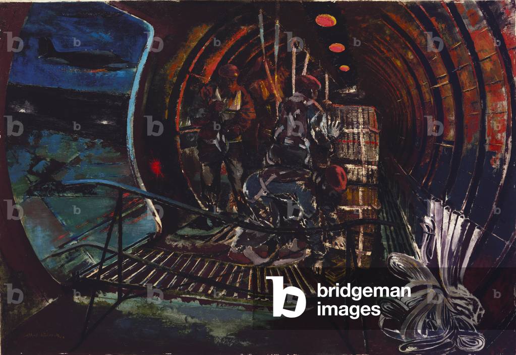 Airborne RASC Supply-dropping, 1944 (oil on panel)