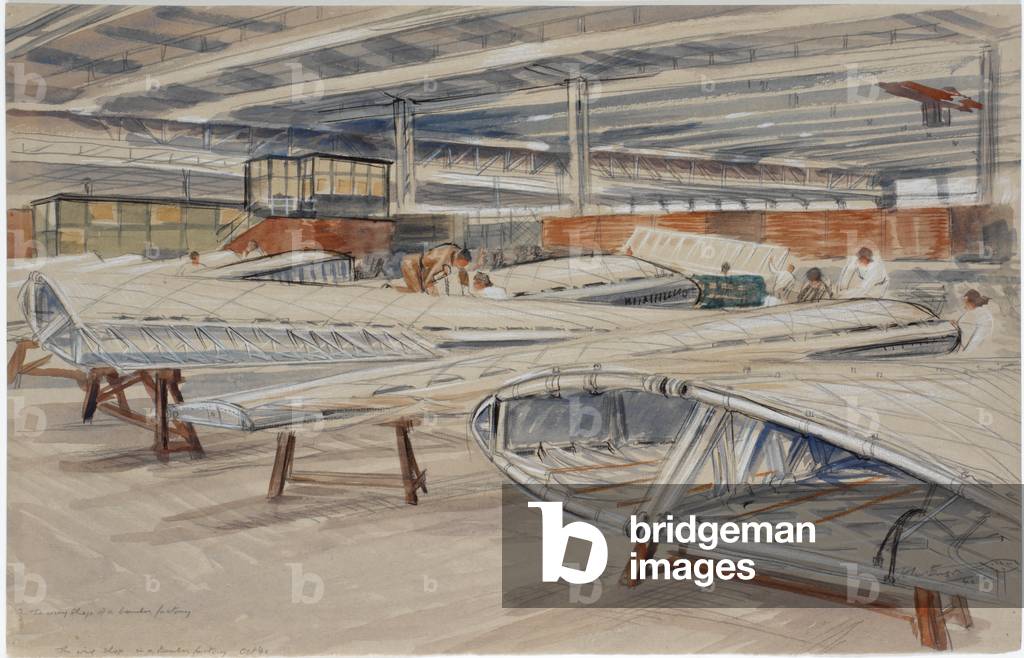 In the Wing-shop of a Bomber Factory, 1942 (w/c)