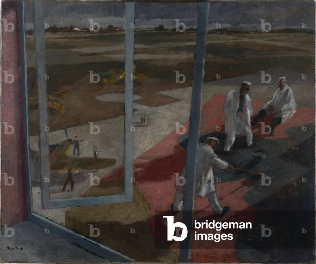 Camouflaging A New Flight Shed, 1941 (oil on canvas)