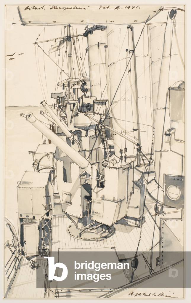 HMS Shropshire: February 1941 (ink & wash)