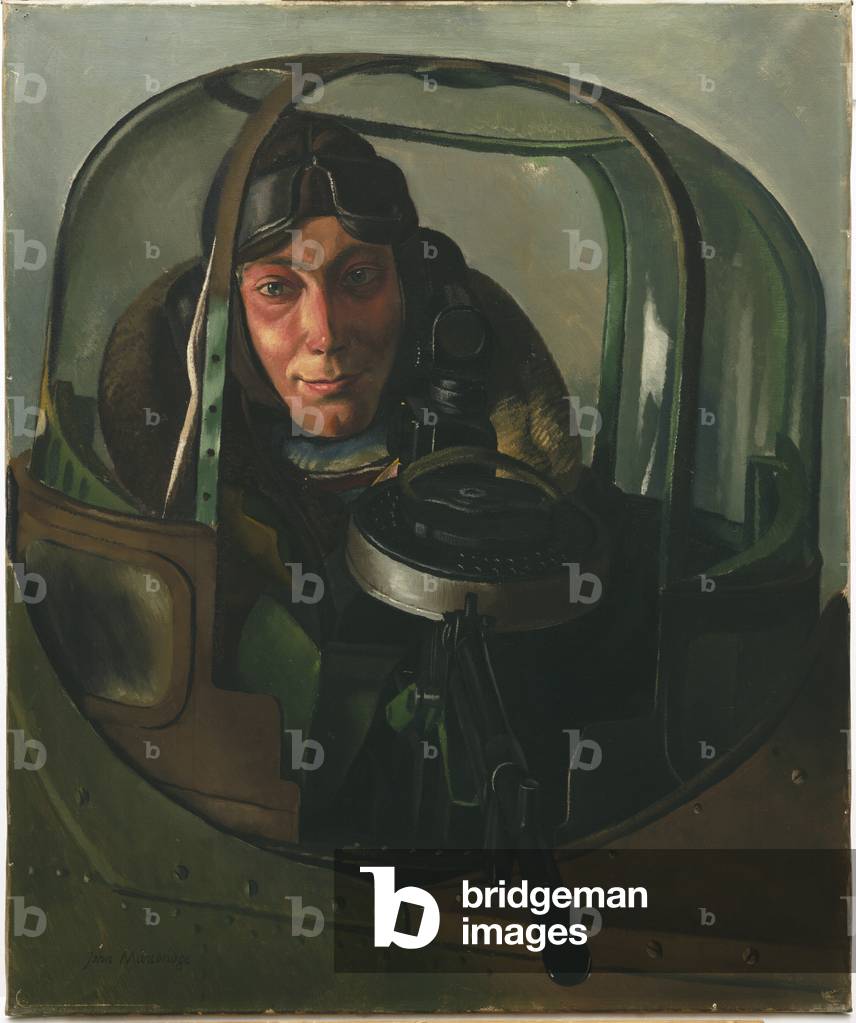 An Air Gunner In A Gun-turret: Sergeant G. Holmes, D.F.M, 1940 (oil on canvas)