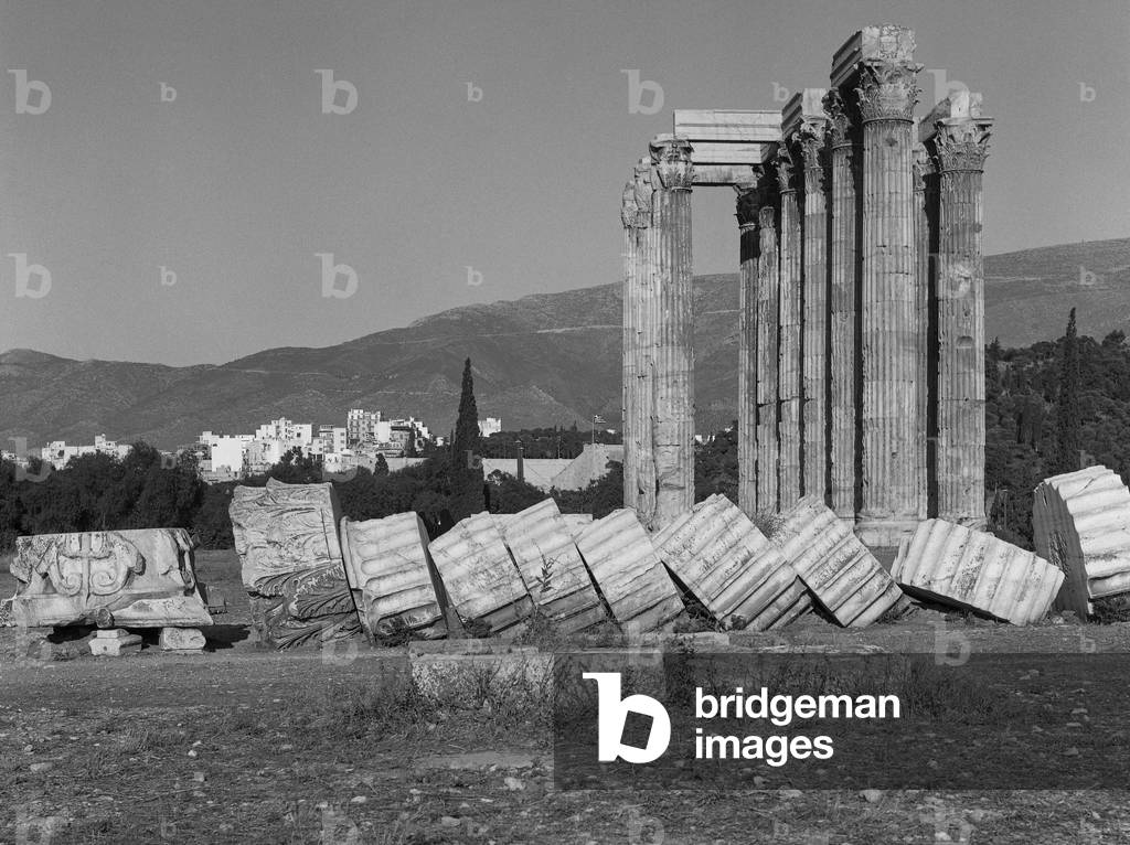 Temple of Zeus, Athens (b/w photo)