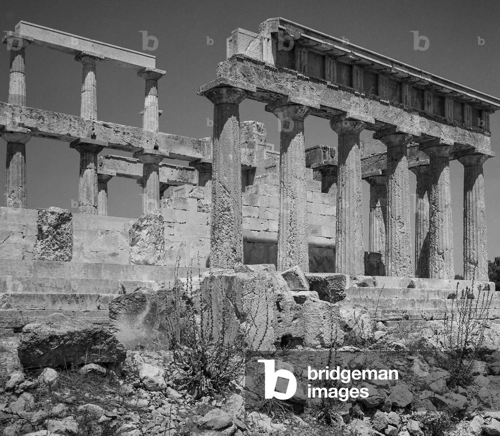 Temple of Aphaia, Aegina (b/w photo)