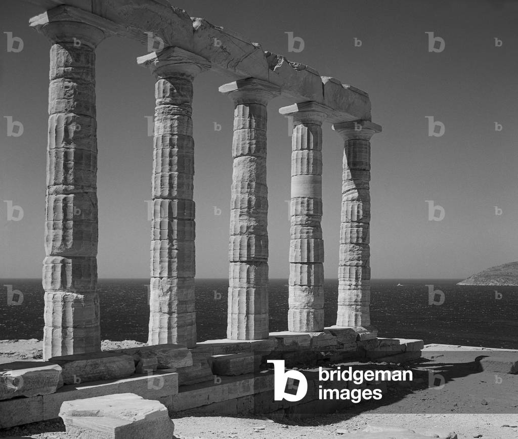 Temple of Poseidon, Sunion (b/w photo)