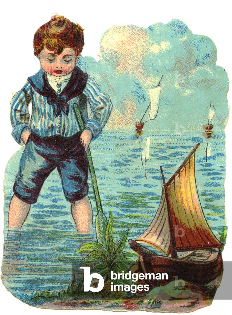 At the beach - postcard 1920