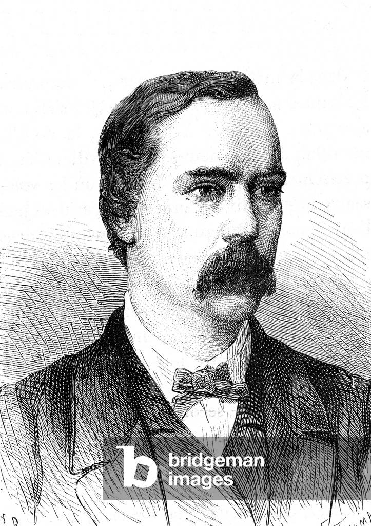 Charles BRIGHT (1832-1888), English engineer, installation of the transatlantic telegraphic cable. Engraving 1868