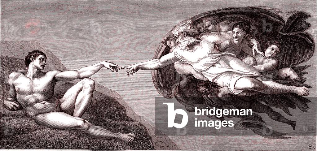 The man creation by Michelangelo in the Sixtina Chapel, 1881
