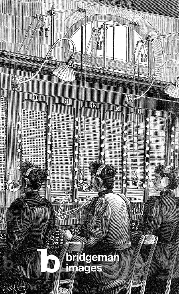 "Telefonisten (Central Telephonique)." von French School, b/w