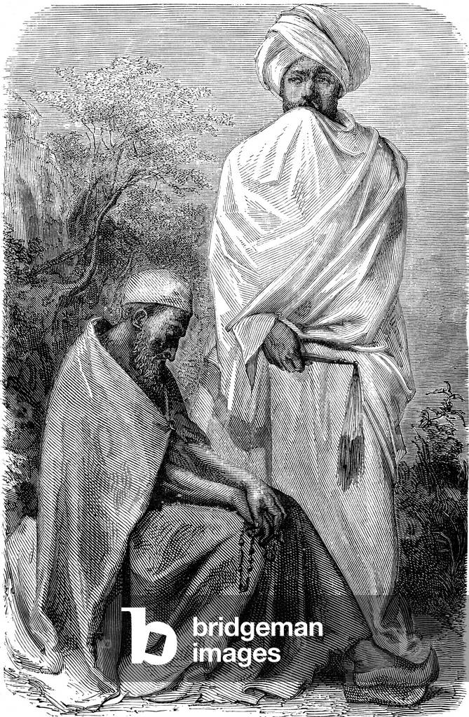Native of ETHIOPIA: Abyssinian monk (sitting) and Christian priest.