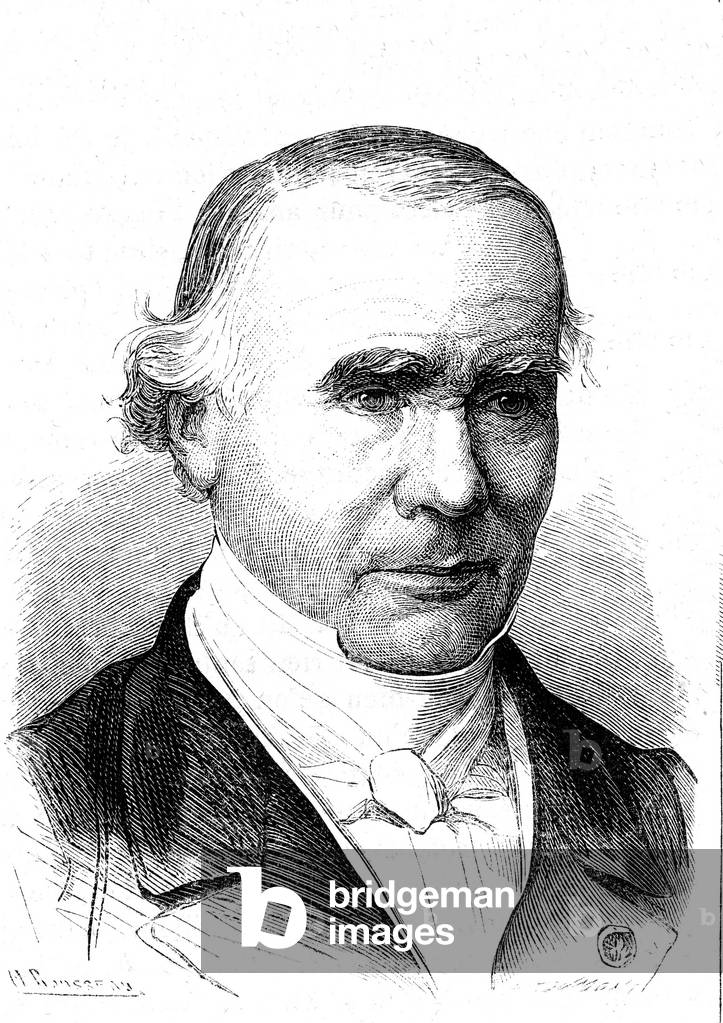 Alfred VELPEUR (1795-1867), French anatomist and surgeon, inventor of the Velpeau band. Engraving 1867