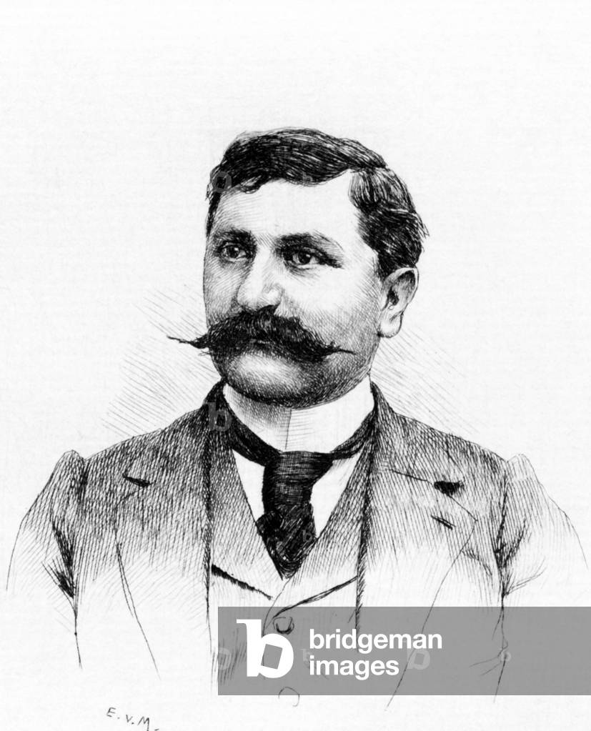 Francois DE NION (1856-1923), French novelist and playwright. Drawing by Everet Louis Van Muyden (1853-1922). Engraving 1900