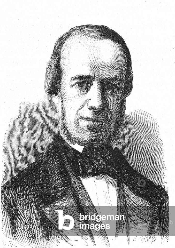 Gustave FROMENT (1815-1865), French inventor and mechanic (electric motor and gyroscope). Engraving 1867