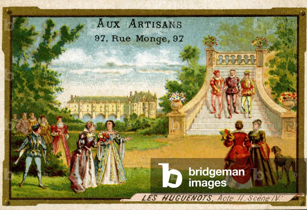 The Huguenots Act II Scene IV. Opera by Giacomo Meyerbeer (Jakob Liebmann Beer, 1791-1864), German composer.