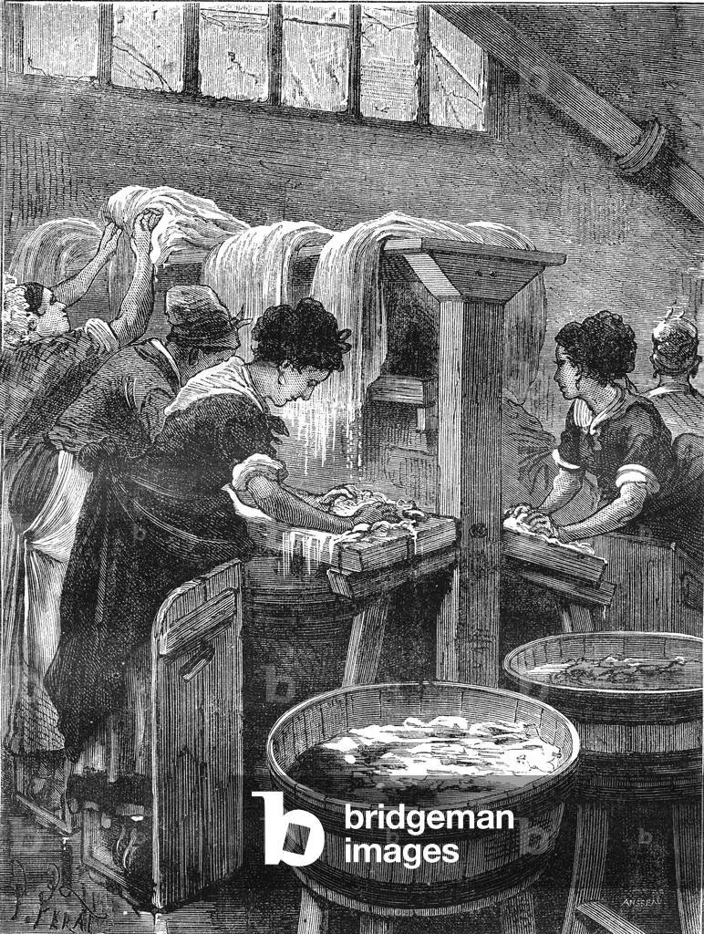 Public wash, washing workshop, water use 1880