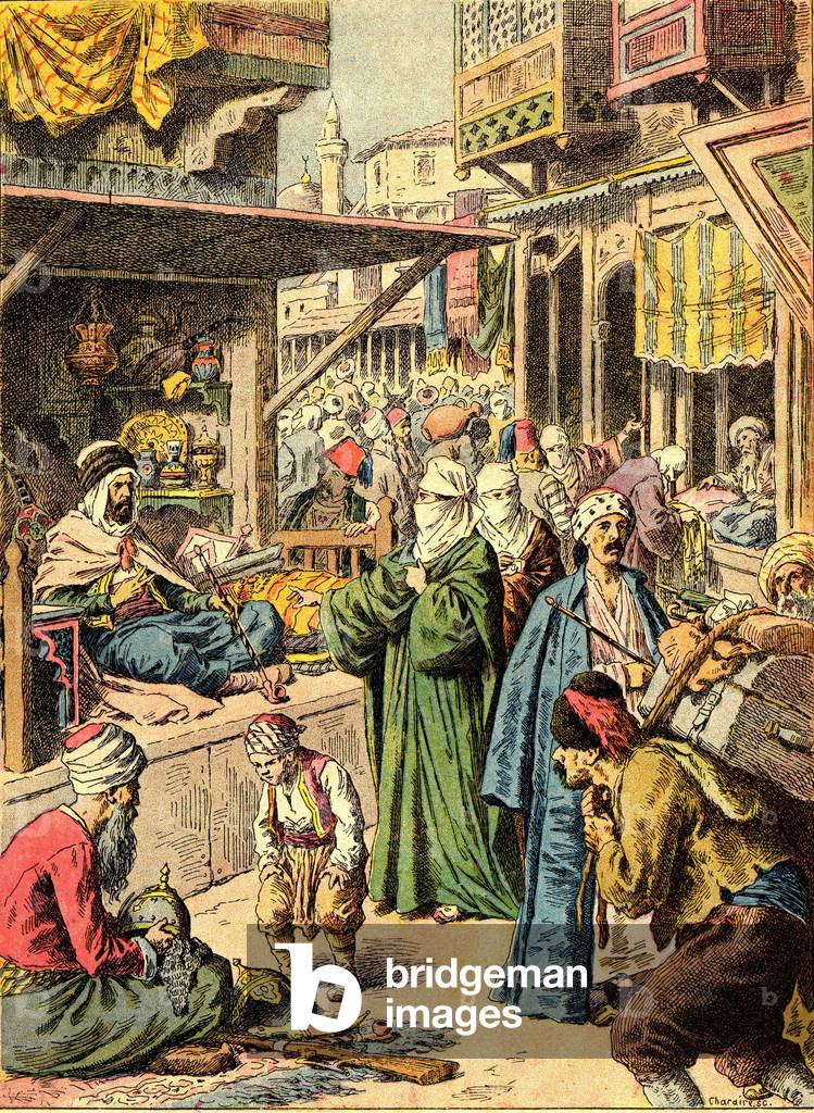 Bazaar of Constantinople. in “” The Peoples of the Earth””” 1890.