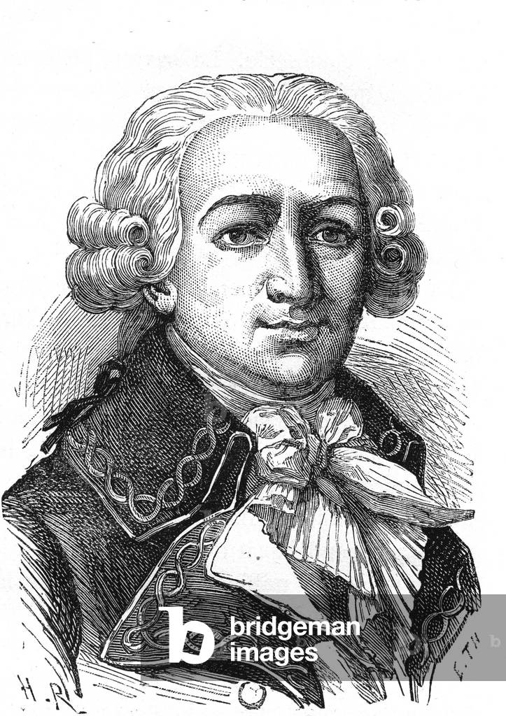 Louis Antoine de BOUGAINVILLE (1729-1811), French naval officer, navigator and explorer. Engraving 1874
