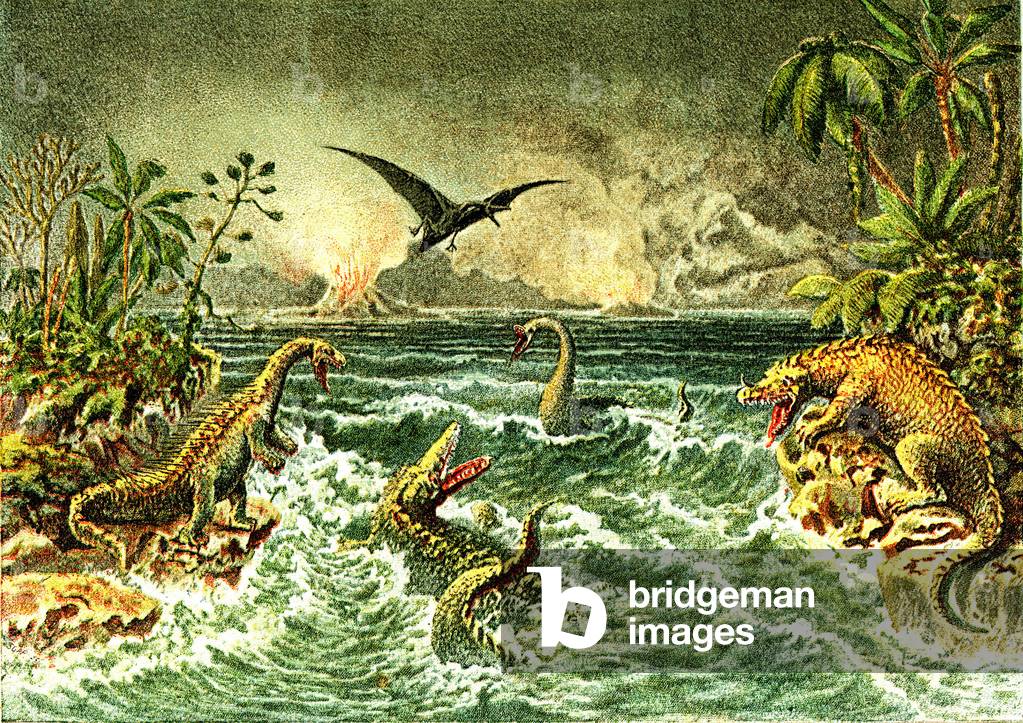 Primitive World (with dinosaurs) - Secondary Period of Prehistory, 1886
