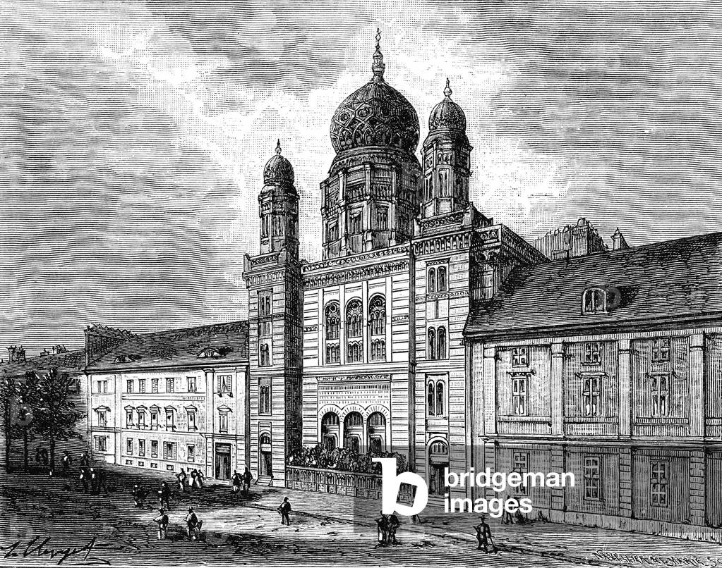 View of the Berlin Synagogue, Germany, 1887 (engraving)