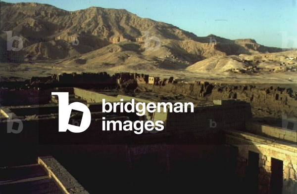 View from the roof of the First Pylon of the Mortuary Temple of Ramesses III (c.1184-1153 BC) New Kingdom (photo)