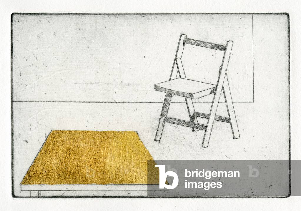 So he gilded the table, 2011 (etching with gold leaf)