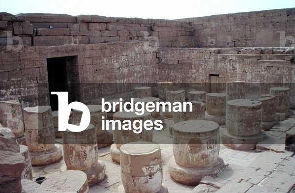 Remains of columns in the Hypostyle Hall of the Mortuary Temple of Ramesses III (c.1184-1153 BC) New Kingdom (photo)