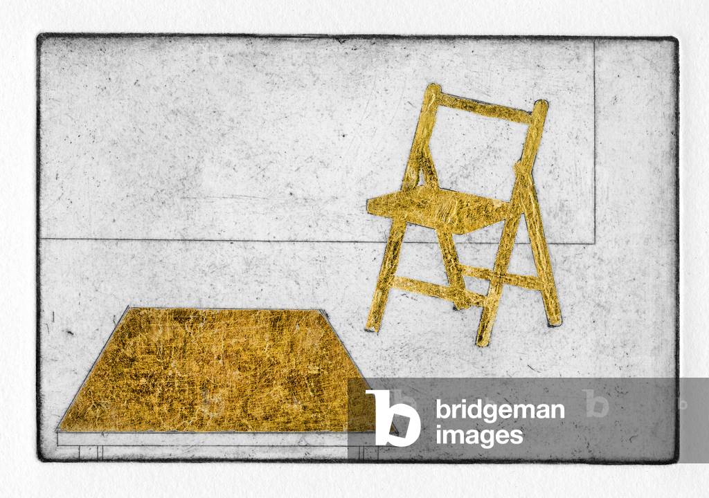 The chairs, 2011 (etching with gold leaf)