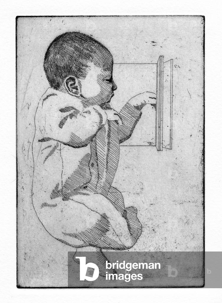 From the very beginning, Alfred pursued knowledge, 2011 (etching)