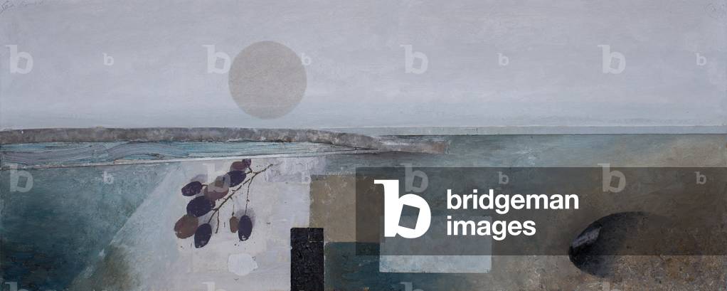 Sea Fruit, 2017 (oil, sand & collage on panel)