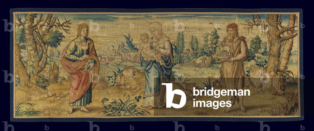 Tapestry depicting the Virgin, John the Baptist and St. John the Evangelist, c.1550 (tapestry)