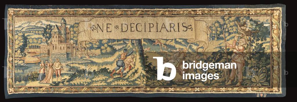 Tapestry with the motto 'Ne Decipiaris', c.1560 (wool & silk)