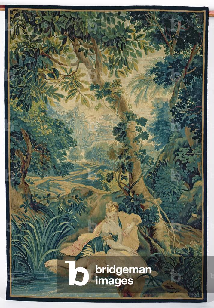 Tapestry Panel depicting Leda and the Swan, c.1700 (woven wool and silk)