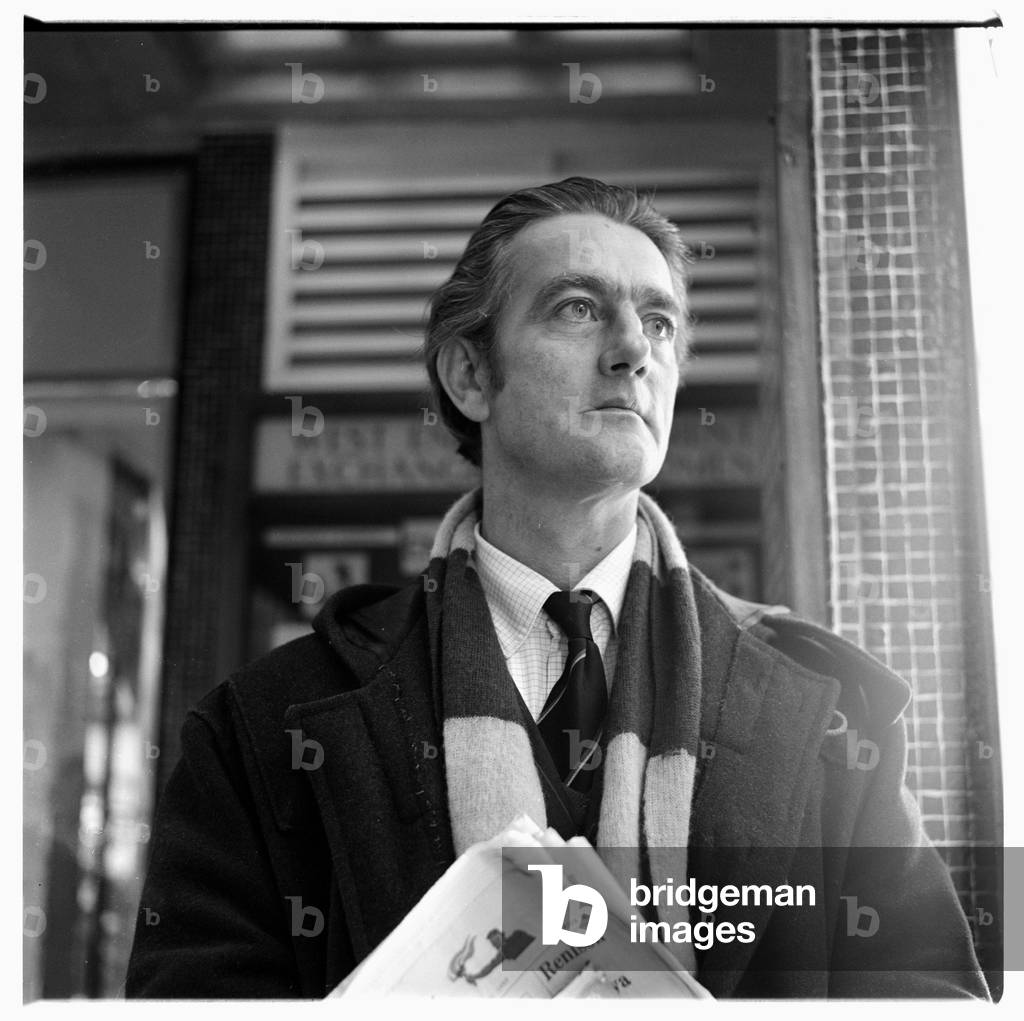 Portrait of man of unknown details, standing on Berwick Street Soho London, possibly 1962 (b/w photo)
