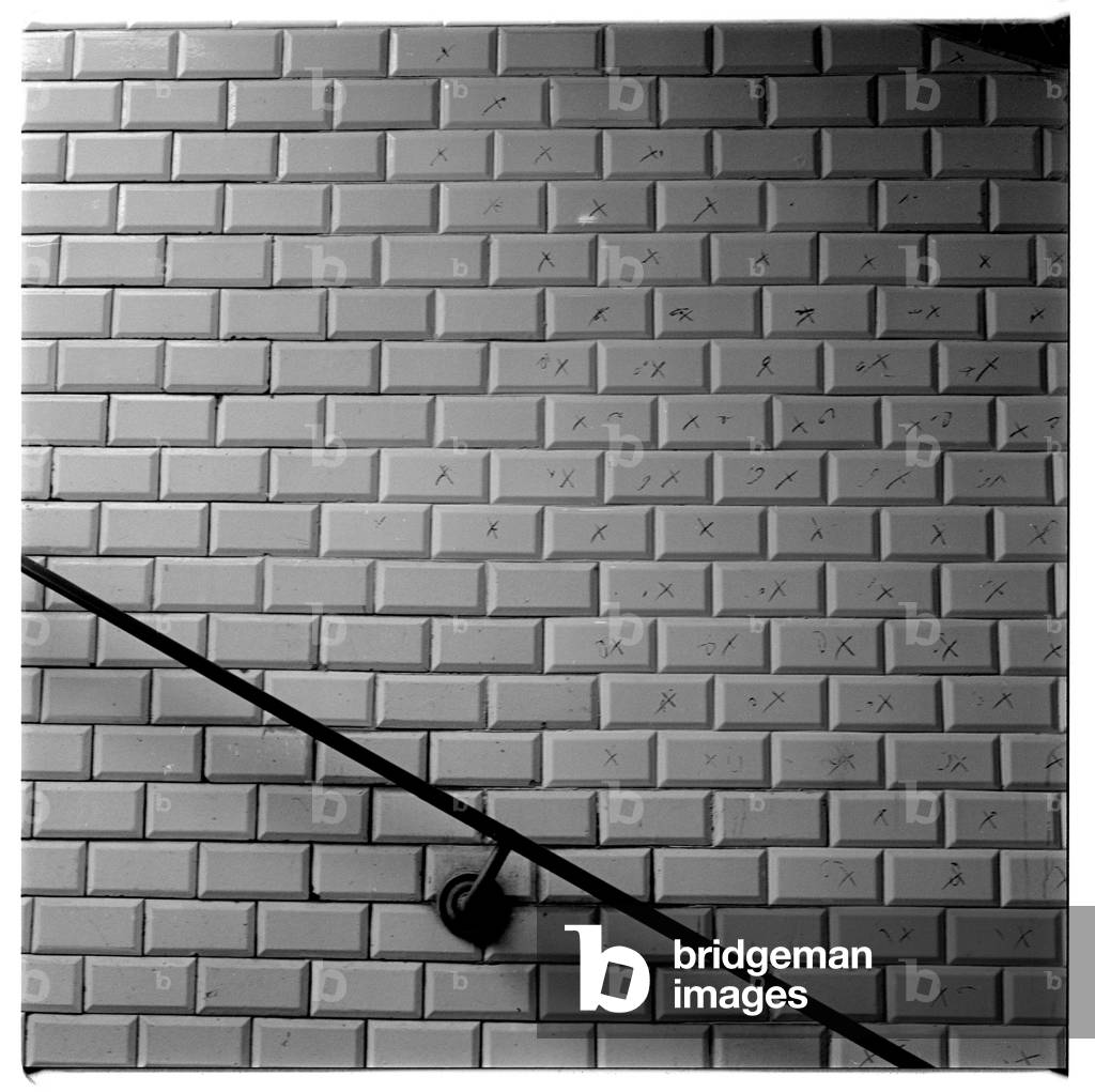 Image of Paris metro stairs and tiles, Paris early early 1950's