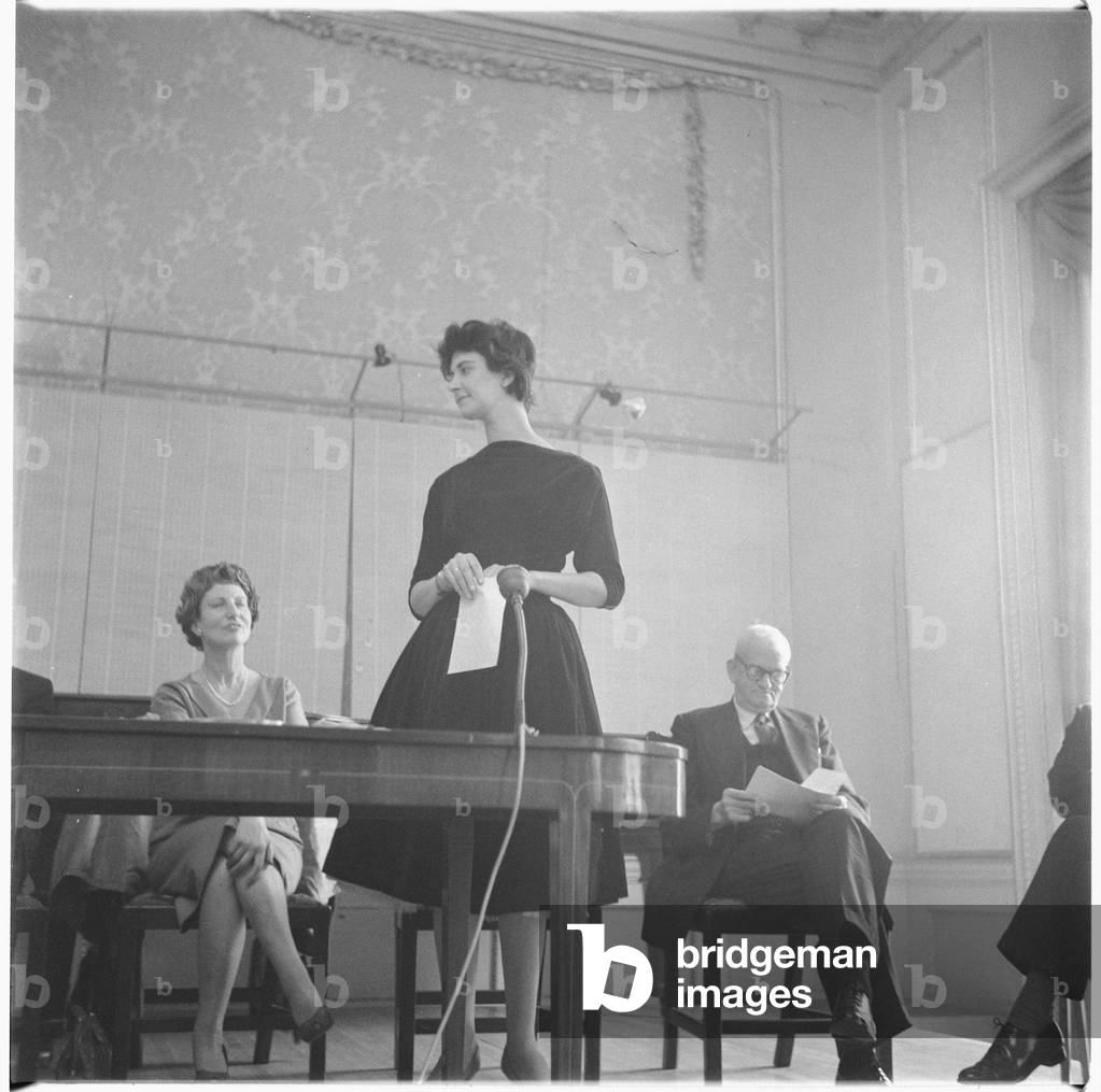 Shelagh Delaney receiving prize, c.1959 (b/w photo)