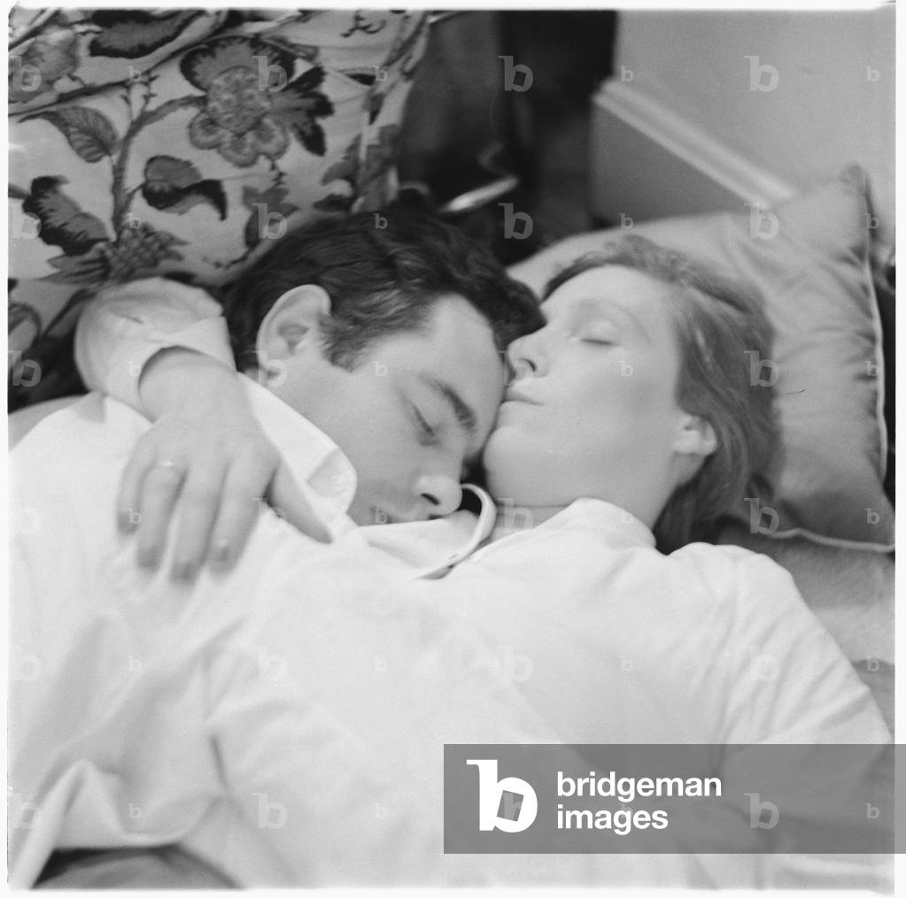 Richard & Rose McLaren, portrait of unknown man and Rose McLaren, aristocrat, Soho habitue, friend of Francis Bacon and florist to Princess Margaret, mid 1950's (b/w photo)