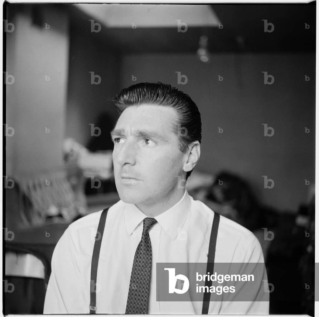 George Dyer, portrait of petty criminal and gangster, model and boyfriend of Francis Bacon, Soho, London, UK, mid 1960's (b/w photo)