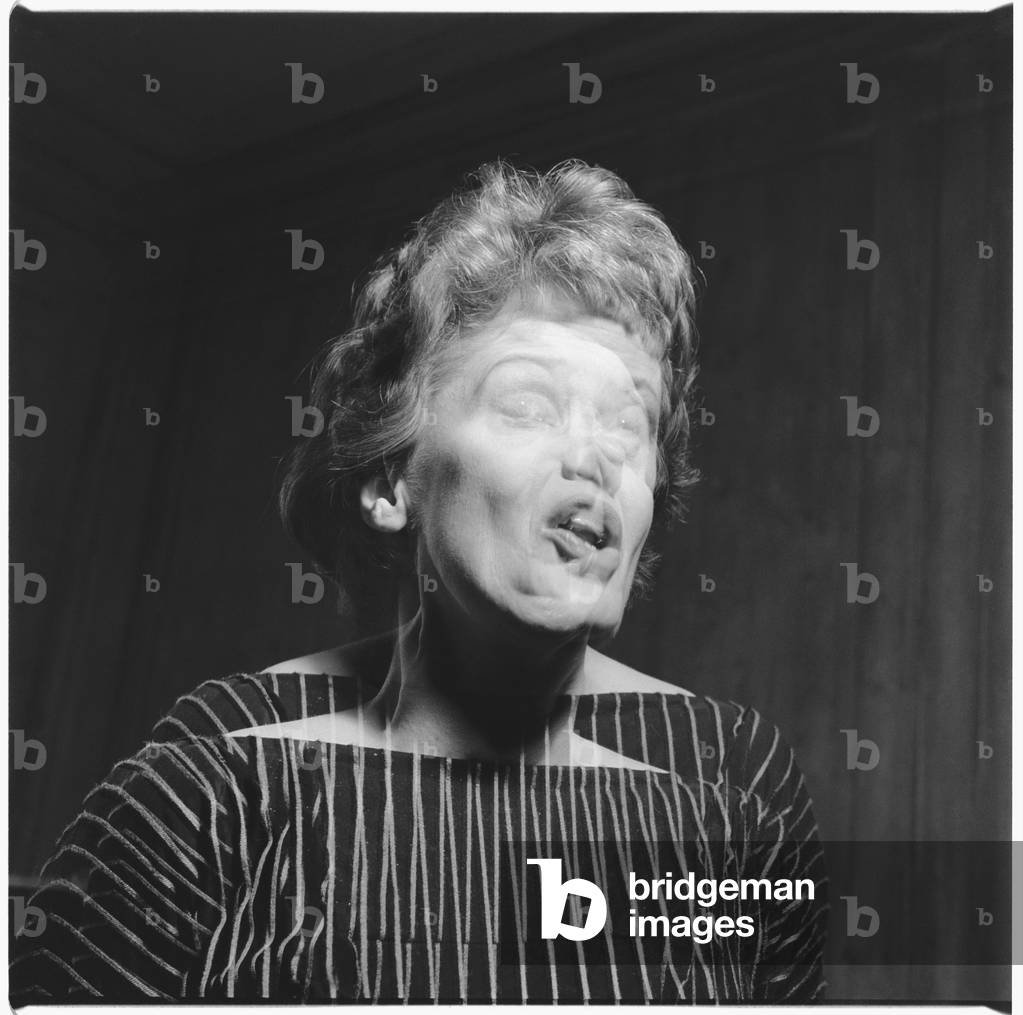 Hedli Anderson, portrait of British actor, singer, cabaret star and muse to Auden, Isherwood, Britten and Macneice, mid 1950's (b/w photo)
