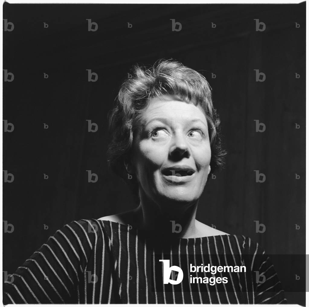 Hedli Anderson, portrait of British actor, singer, cabaret star and muse to Auden, Isherwood, Britten and Macneice, mid 1950's (b/w photo)