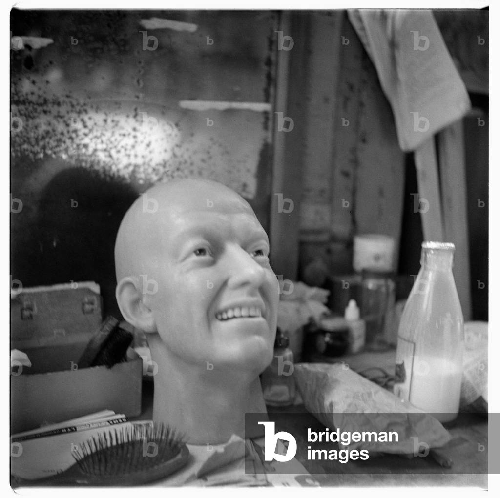 Waxworks in a storeroom, possibly taken for Francis Bacon, mid 1950's