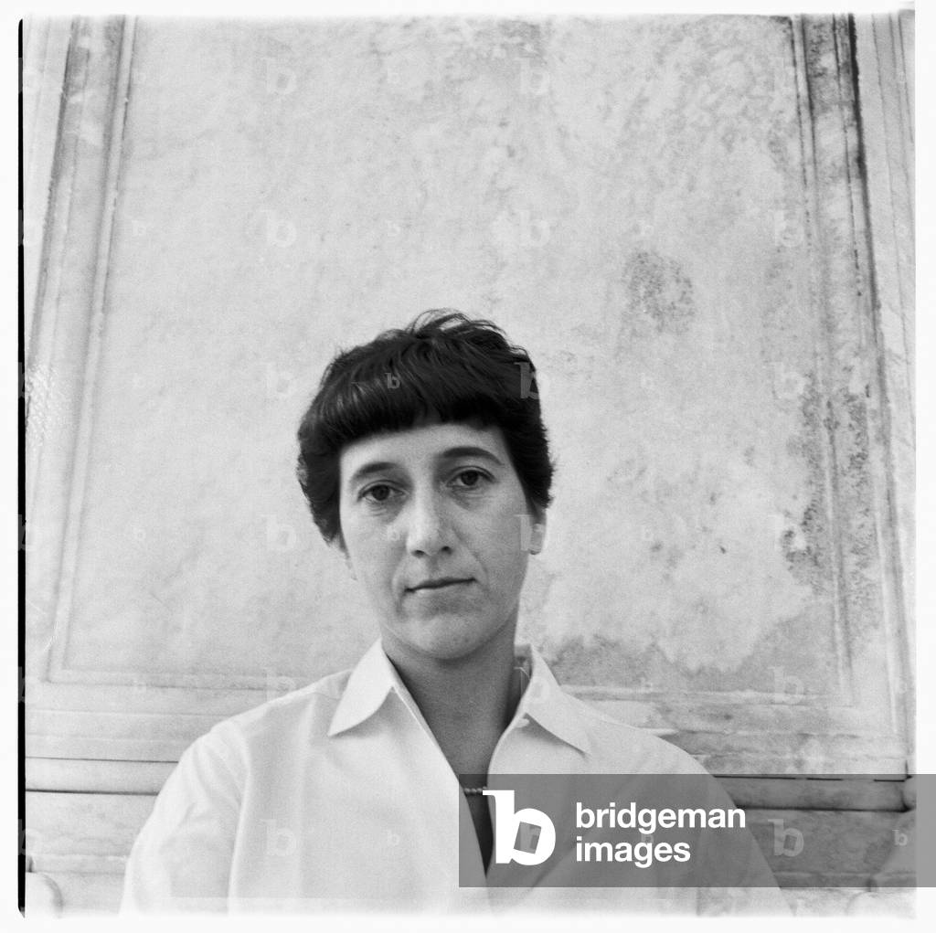 Portrait of unknown person, perhaps Eike or Erika, in Italy mid 1950's (b/w photo)