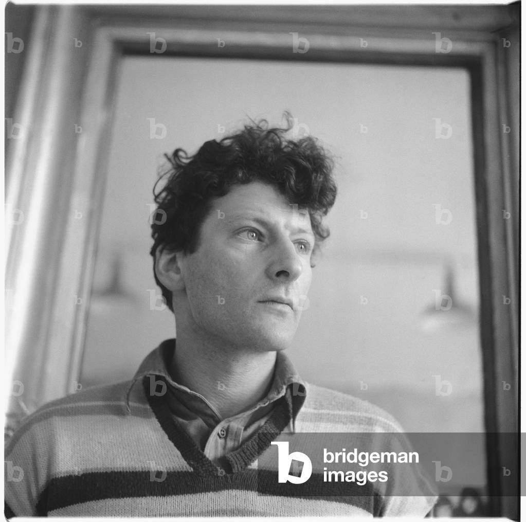 Lucian Freud, in his studio, Paddington, London, 1952-1953 (b/w photo)