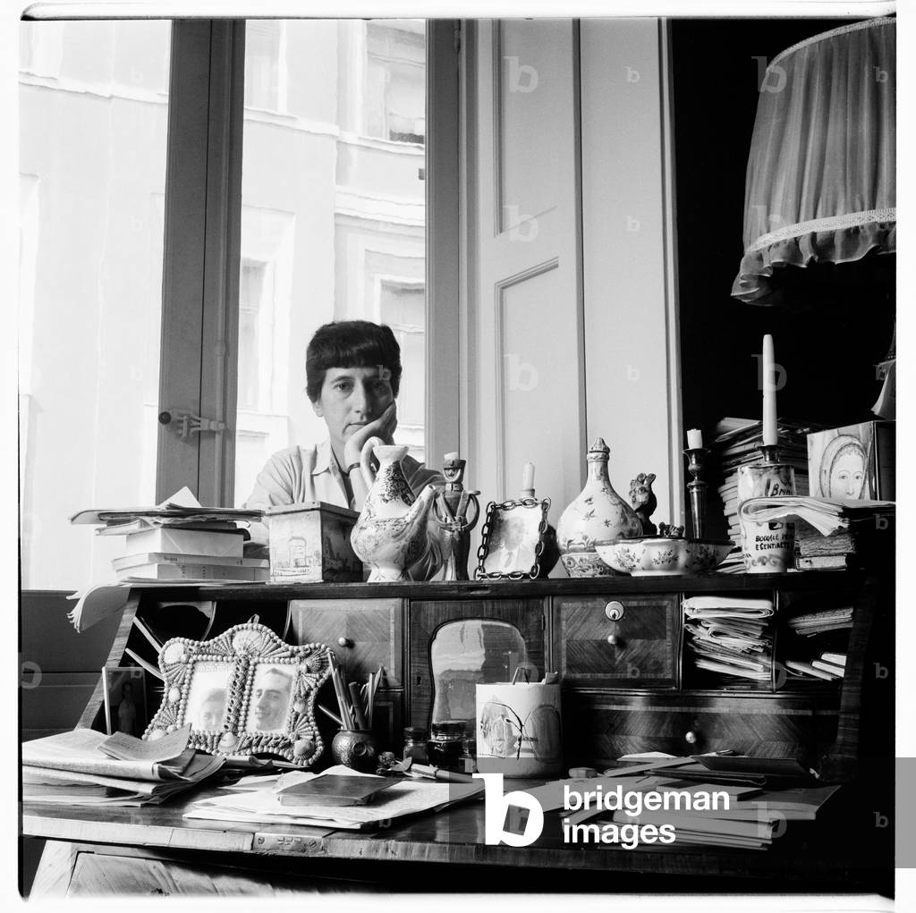 Portrait of unknown person, perhaps Eike or Erika, in Italy mid 1950's (b/w photo)