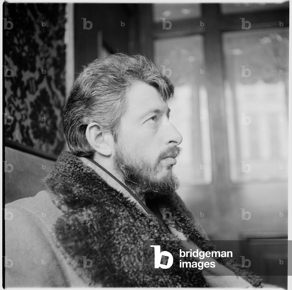 J.P.Donleavy playwright, portrait of Irish American playwright and novelist, one of which provided the title of Christmas song 
