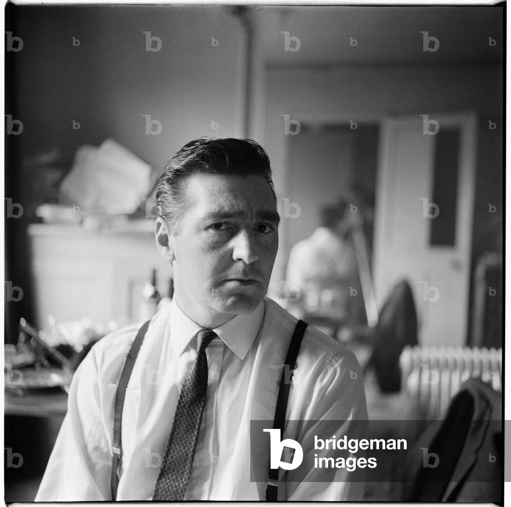 George Dyer, portrait of petty criminal and gangster, model and boyfriend of Francis Bacon, Soho, London, UK, mid 1960's (b/w photo)